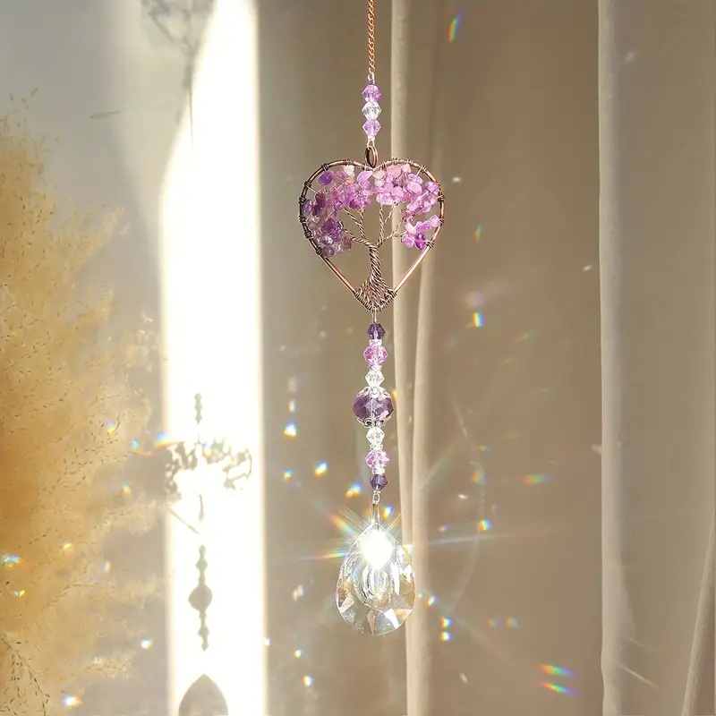Home Decor Lighting Tree - Crystal Wind Chime Pendant Window Garden