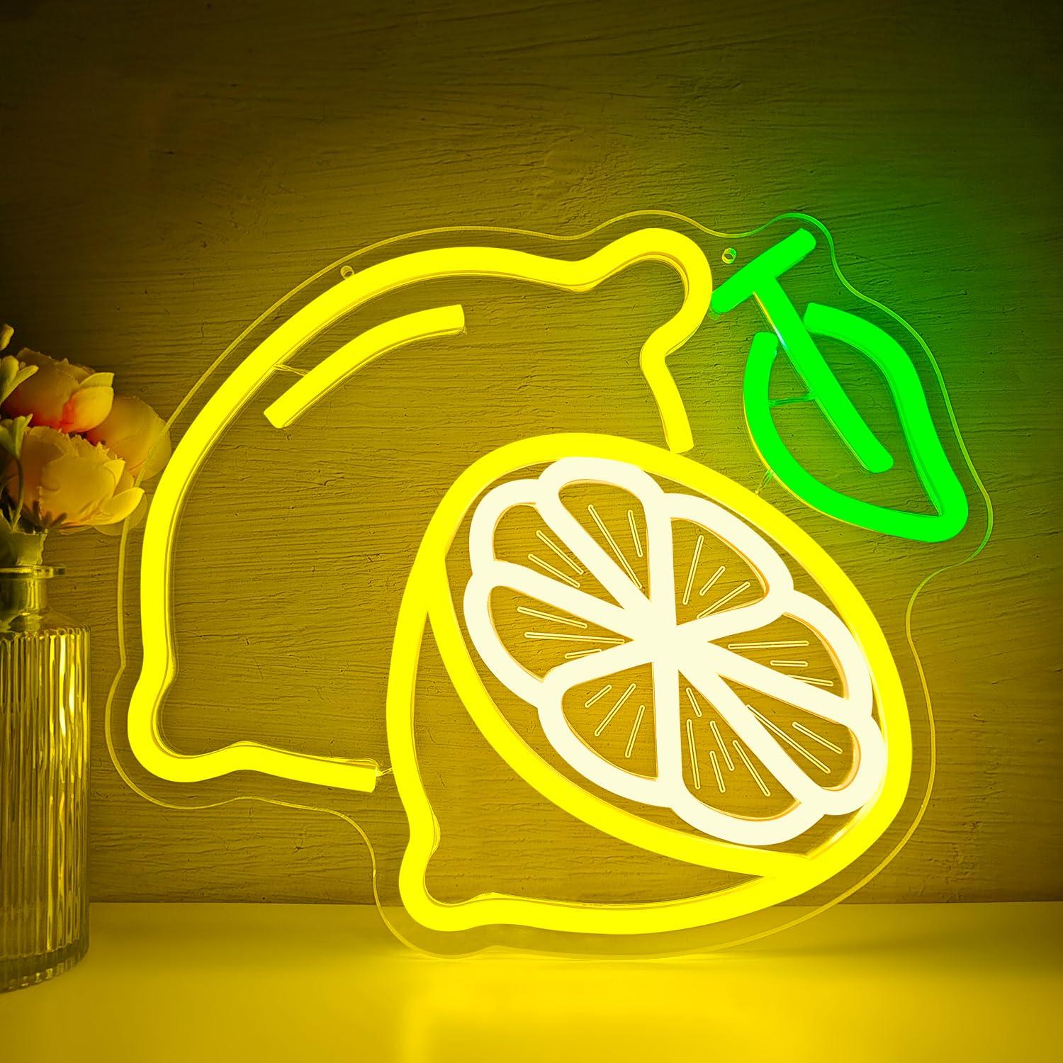 Home Lighting And Decor - Lemon Neon Sign Dimmable LED Light