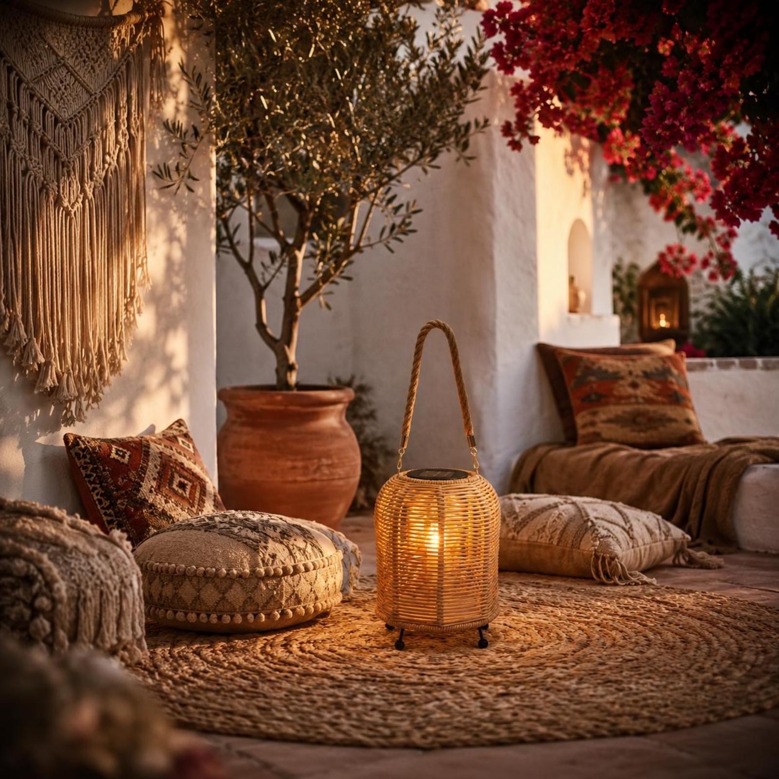 Lighting Decor Outdoor - Handwoven Solar Lantern Warm LED Handwoven