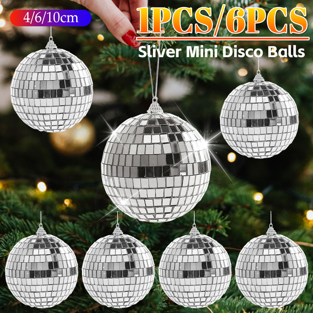 Home Decor Lighting Tree - 6pcs 4/6/10cm Mirror Disco Ball Stage