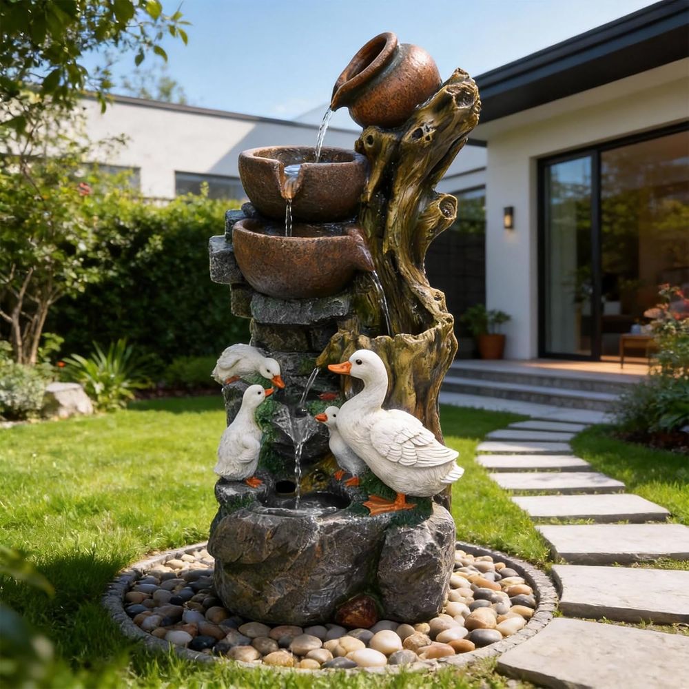 Home Decor Lighting Tree - 6-Tier Cascading Tree Trunk Fountain with