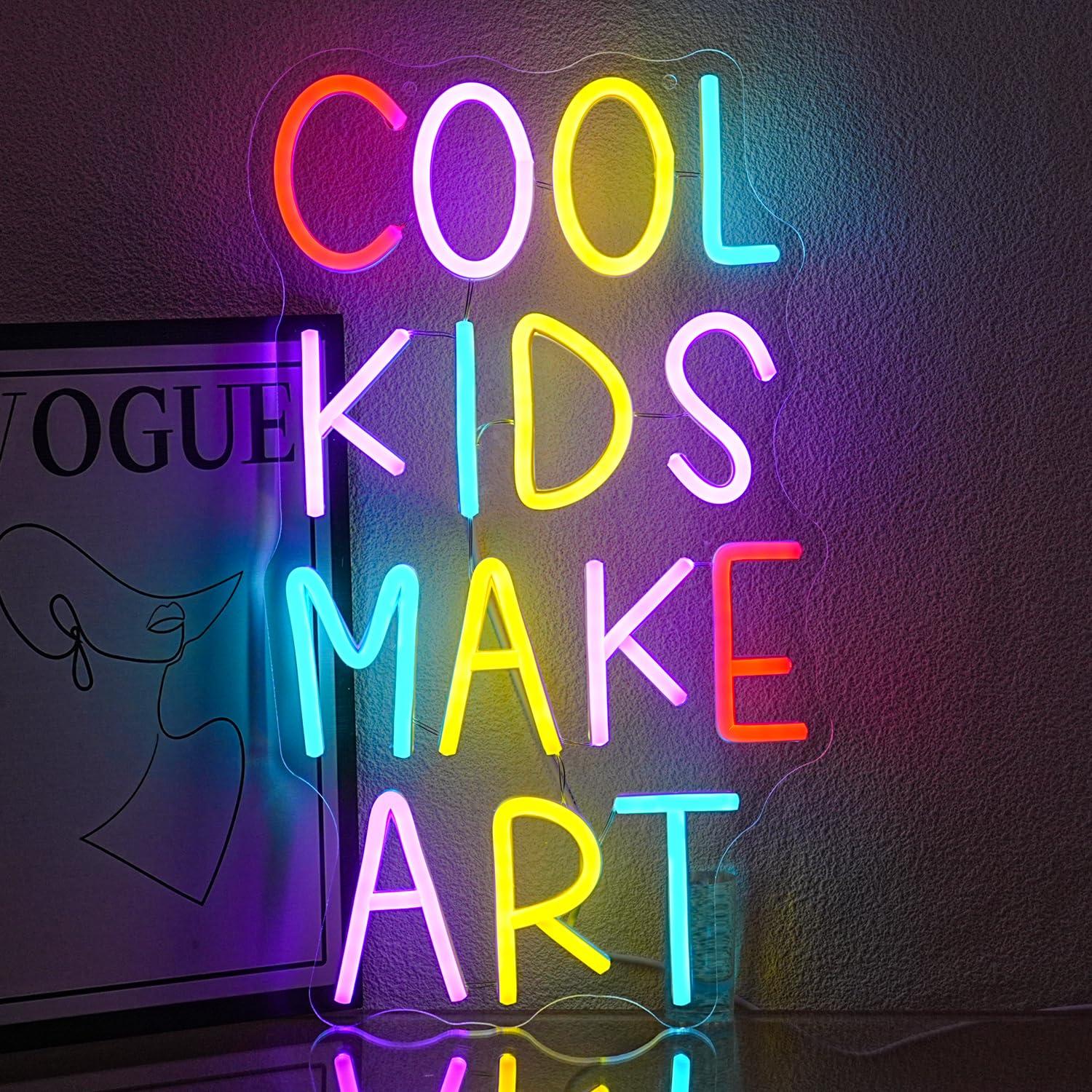 Lighting Decor For Bedroom - Cool Kids Make Art Neon Sign