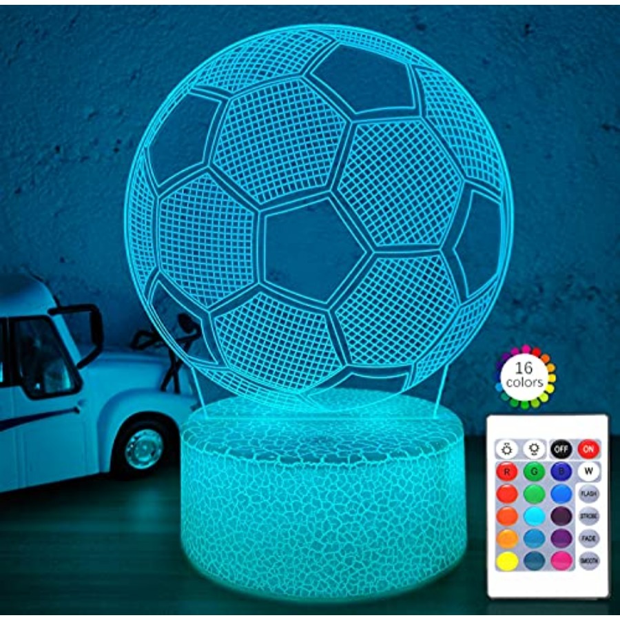 Lighting Decor For Bedroom - Soccer Gifts Night Light for,3D Illusion