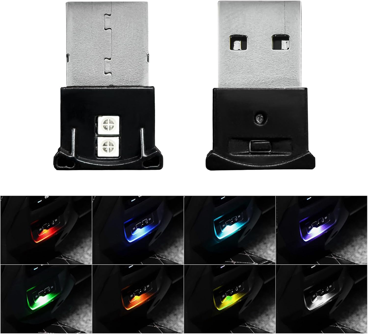 2PCS Mini USB LED Light, 8 Col - Lighting Interior Decor 评论和价格