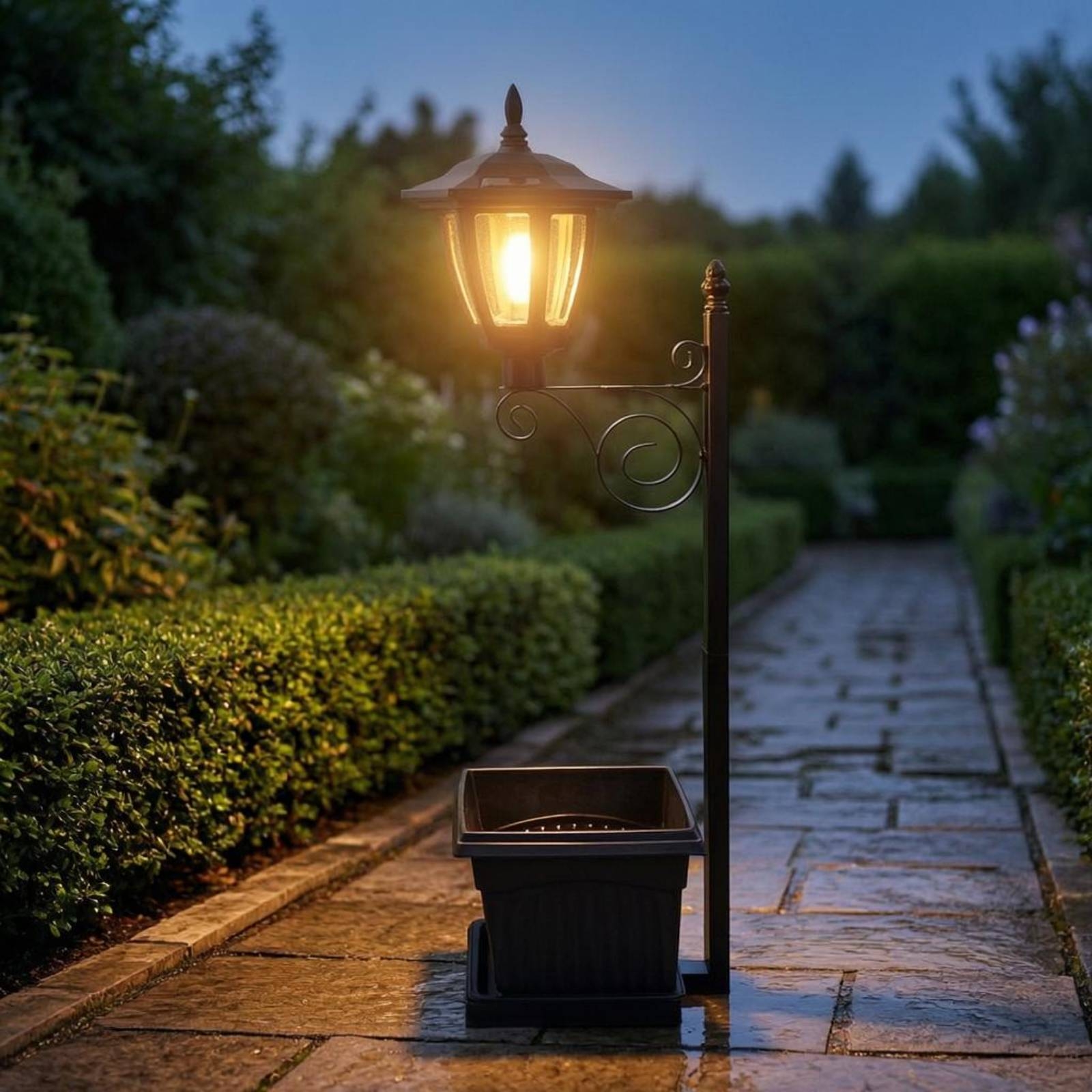 Solar Flower Pot Light Wrought - Lighting Decor Outdoor 评论和价格