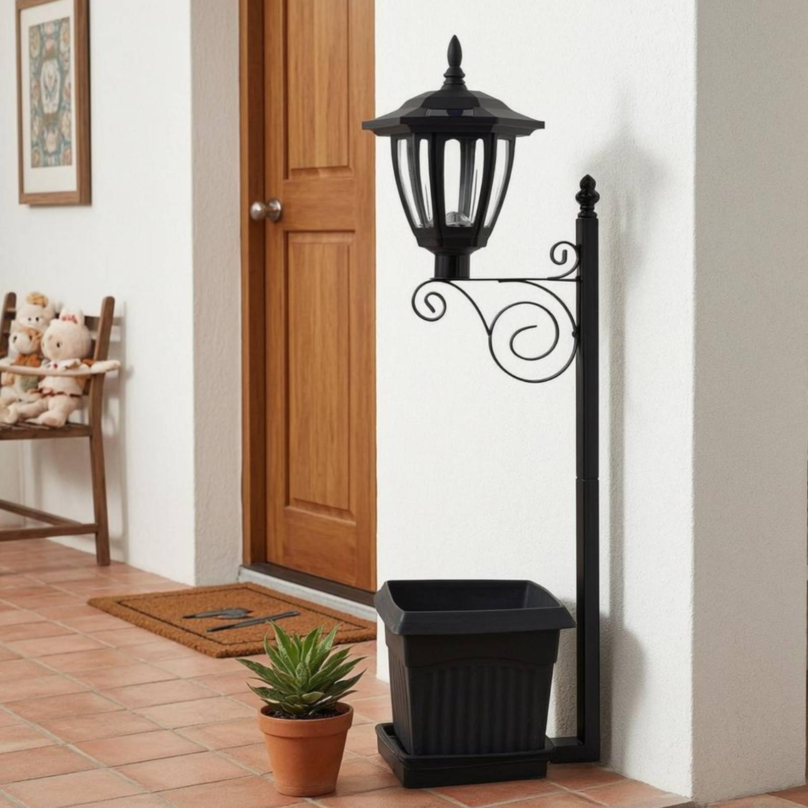 Solar Flower Pot Light Wrought - Lighting Decor Outdoor 评论和价格