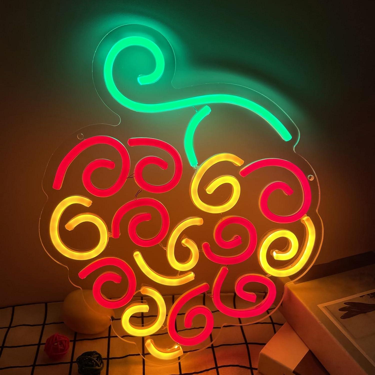 Cyber Fruit Neon Sign USB Dimm - Lighting Decor For Bedroom 评论和价格