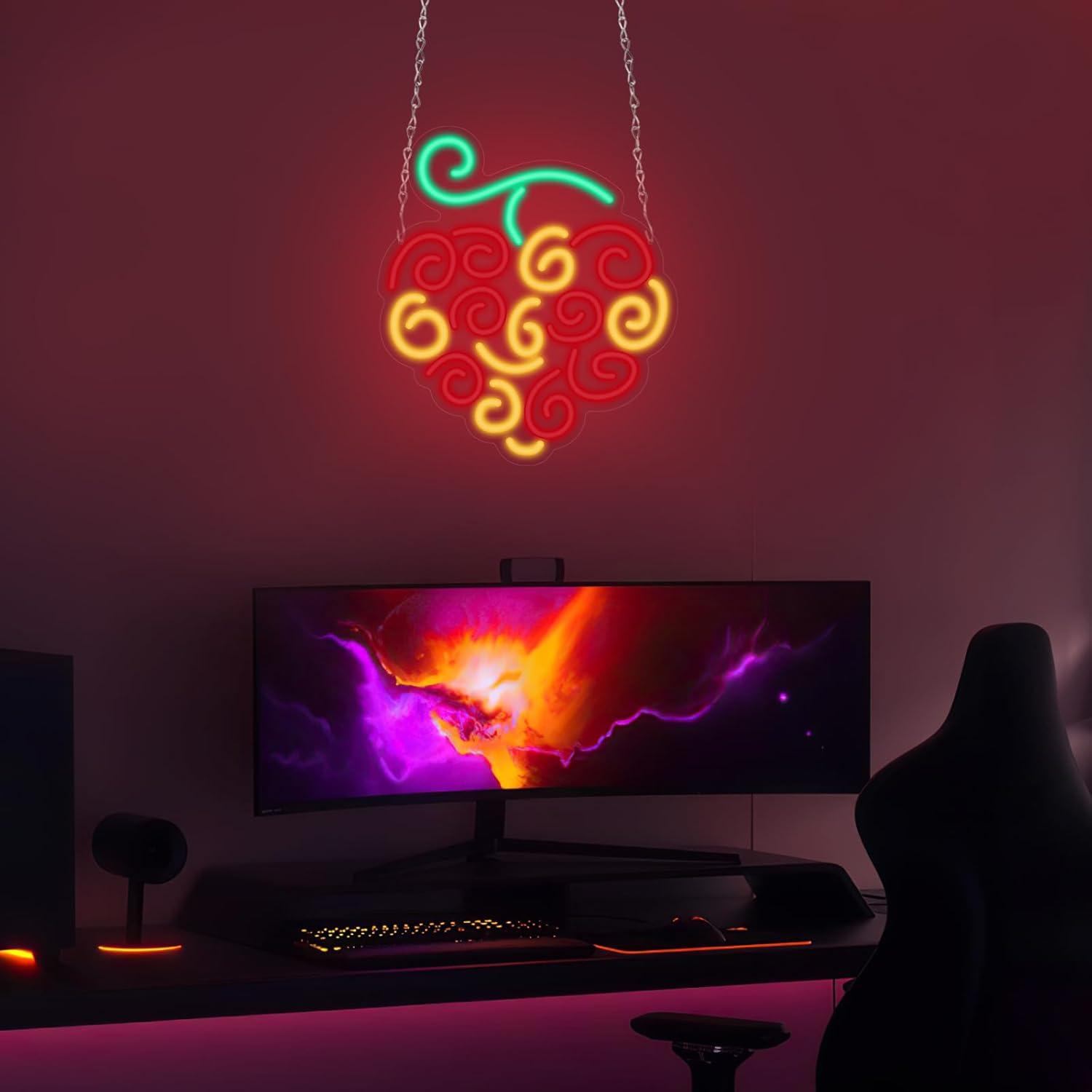 Cyber Fruit Neon Sign USB Dimm - Lighting Decor For Bedroom 评论和价格
