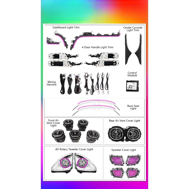 64 Color Front Rear Air Vent L - Lighting Interior Decor 评论和价格
