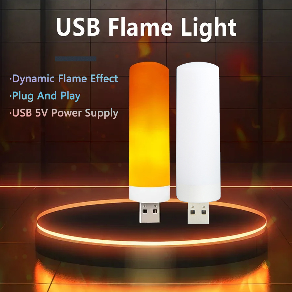 1/2pcs USB LED Flame Effect Li - Lighting Effect Home Decor 评论和价格