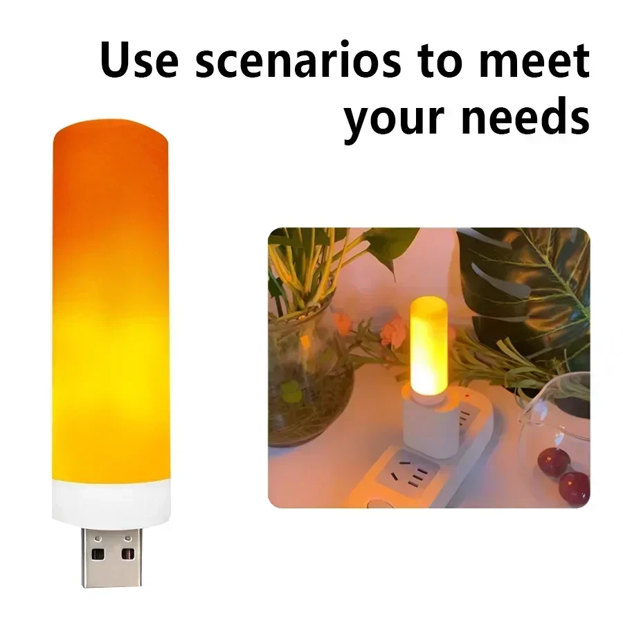 1/2pcs USB LED Flame Effect Li - Lighting Effect Home Decor 评论和价格