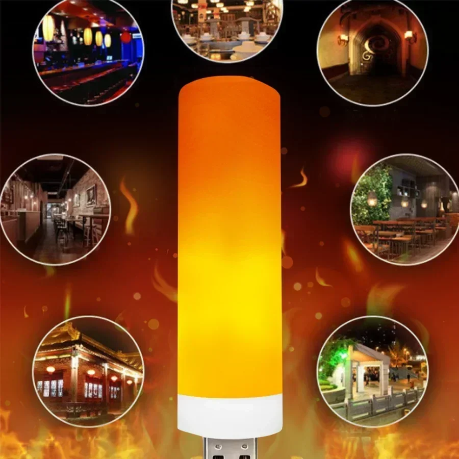 1/2pcs USB LED Flame Effect Li - Lighting Effect Home Decor 评论和价格