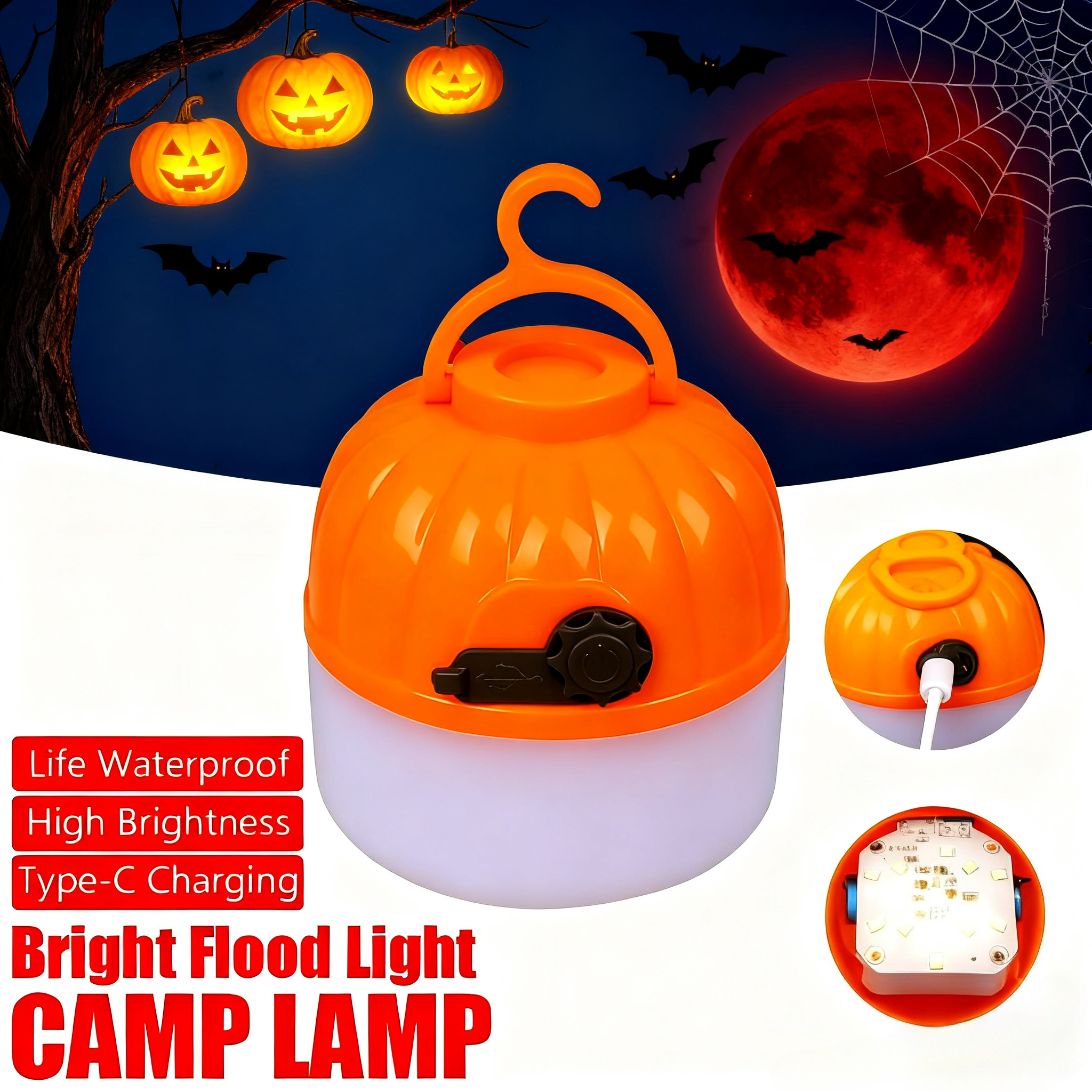 Mini Portable Halloween Pumpki - Lighting Decor Outdoor 评论和价格