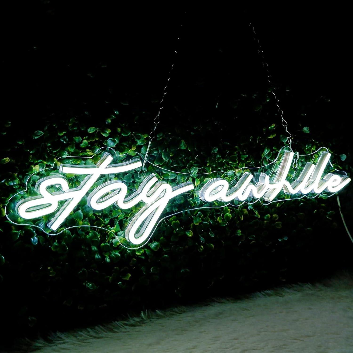 Stay Awhile Neon Signs USB Dim - Home Lighting And Decor 评论和价格