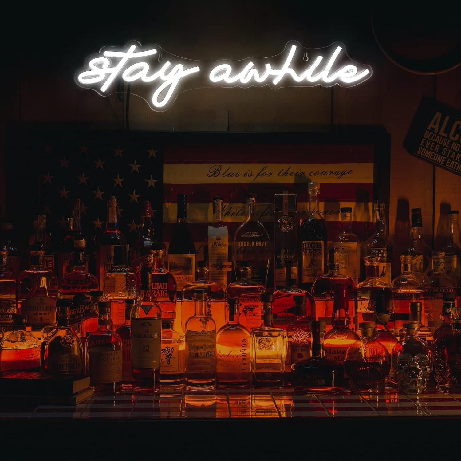 Stay Awhile Neon Signs USB Dim - Home Lighting And Decor 评论和价格