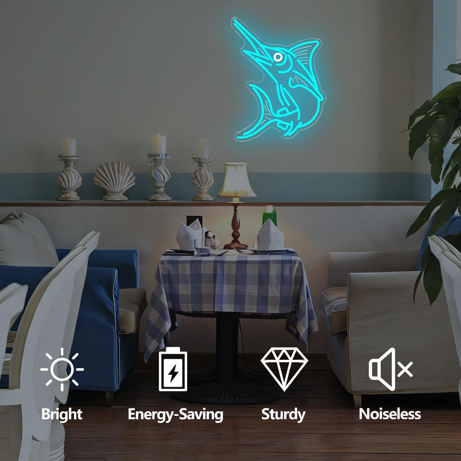 Marlin Fish Neon Sign Deep Sea - Home Lighting And Decor 评论和价格
