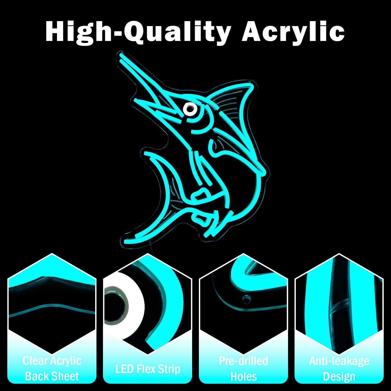 Marlin Fish Neon Sign Deep Sea - Home Lighting And Decor 评论和价格
