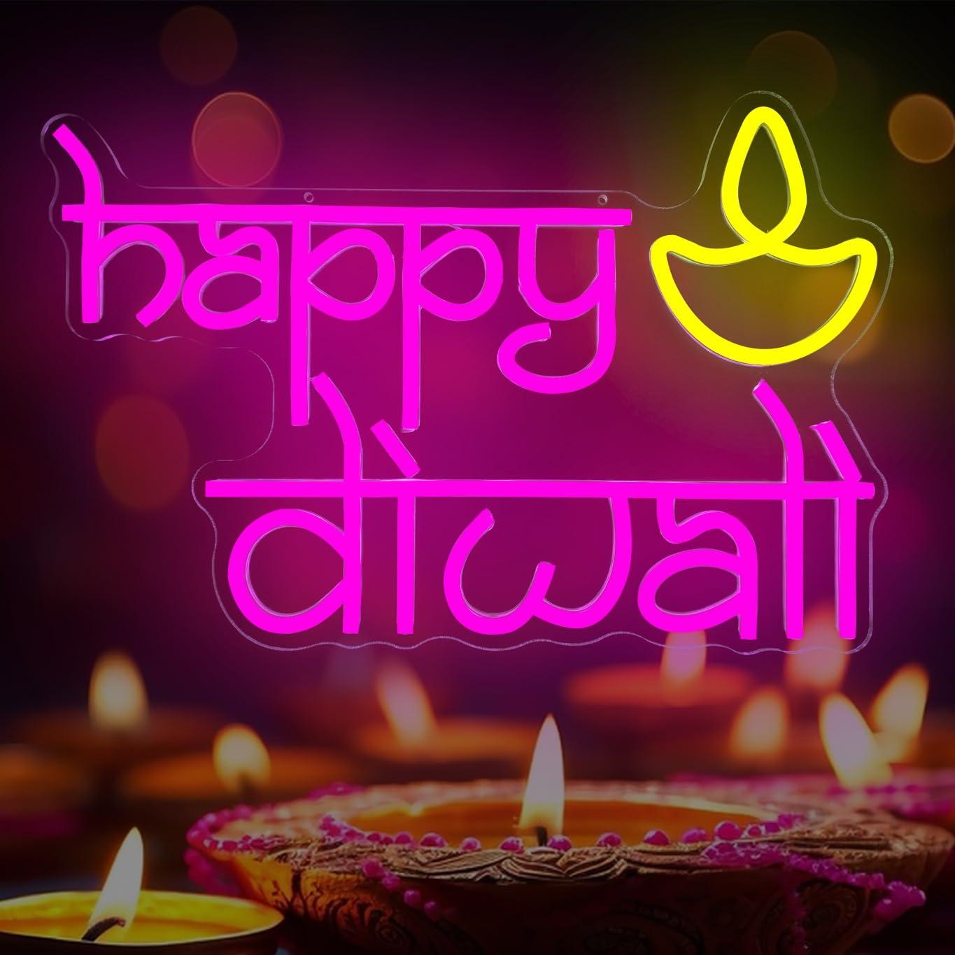 Happy Diwali Neon Sign USB Pow - Home Lighting And Decor 评论和价格