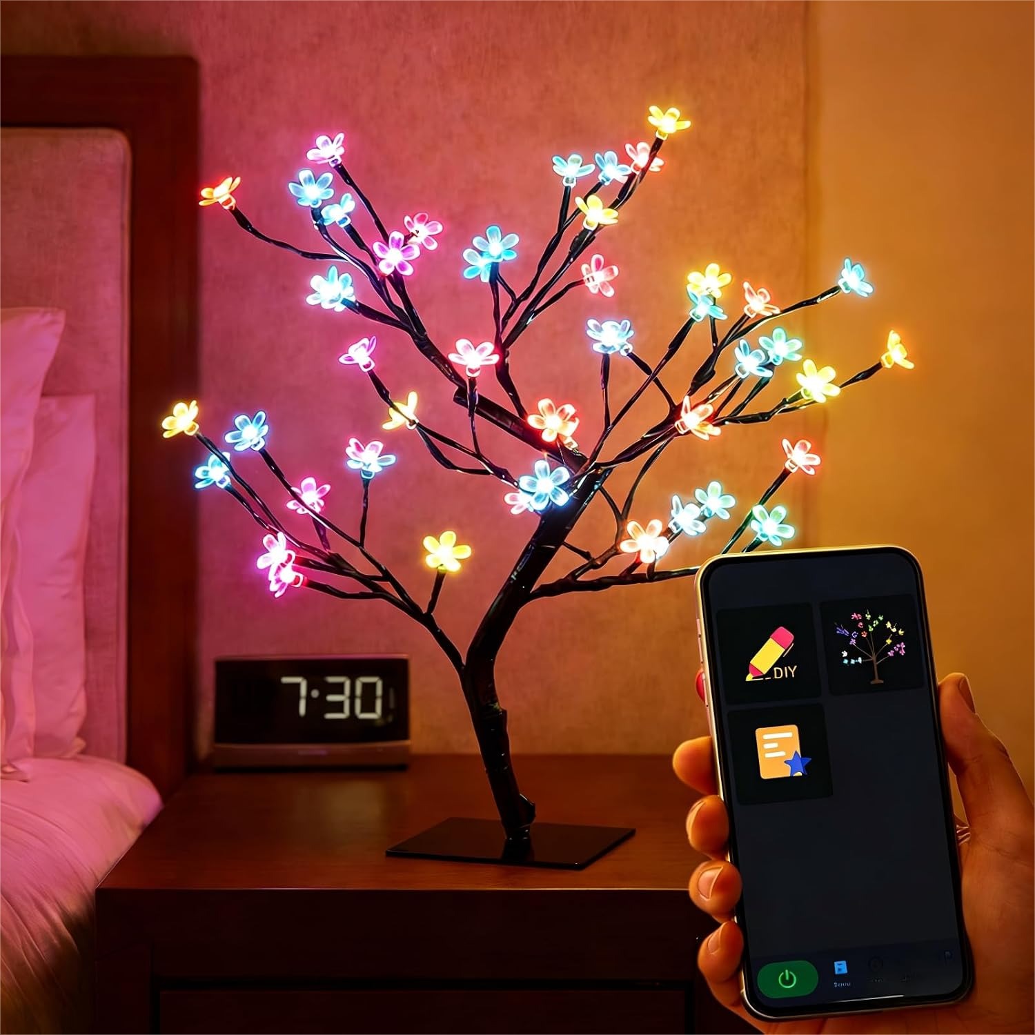 Smart USB Cherry Blossom Tree  - Home Decor Lighting Tree 评论和价格