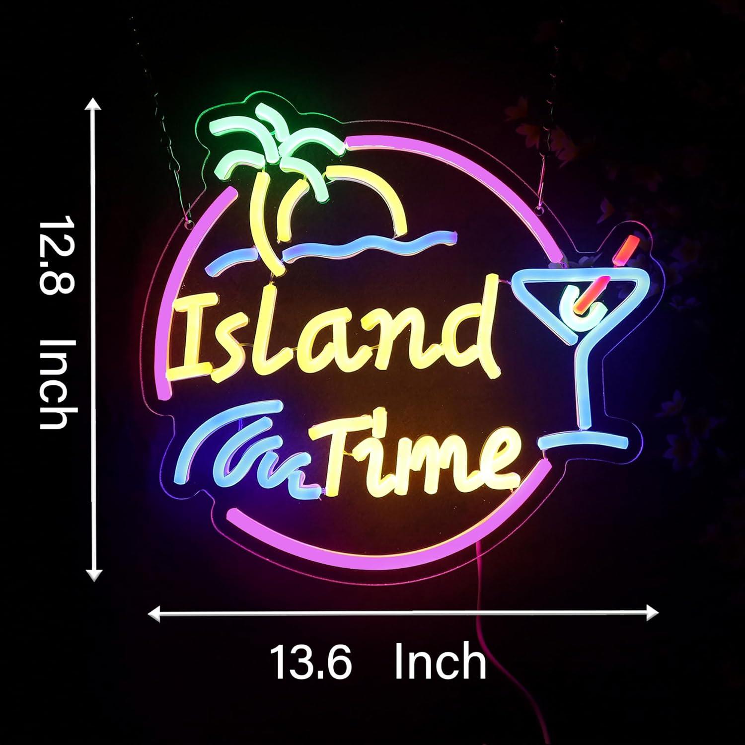 Island Time Neon Sign LED Ligh - Home Lighting And Decor 评论和价格