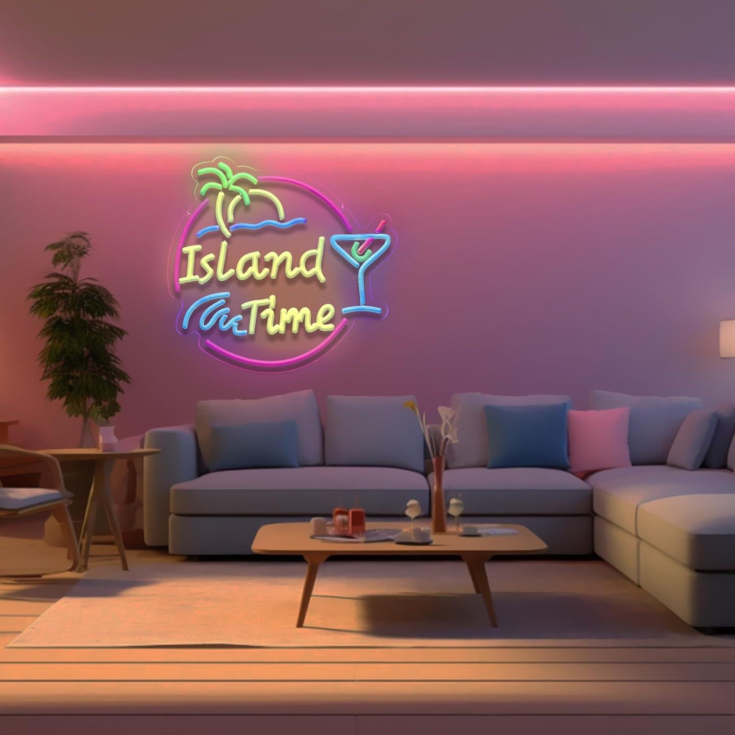 Island Time Neon Sign LED Ligh - Home Lighting And Decor 评论和价格