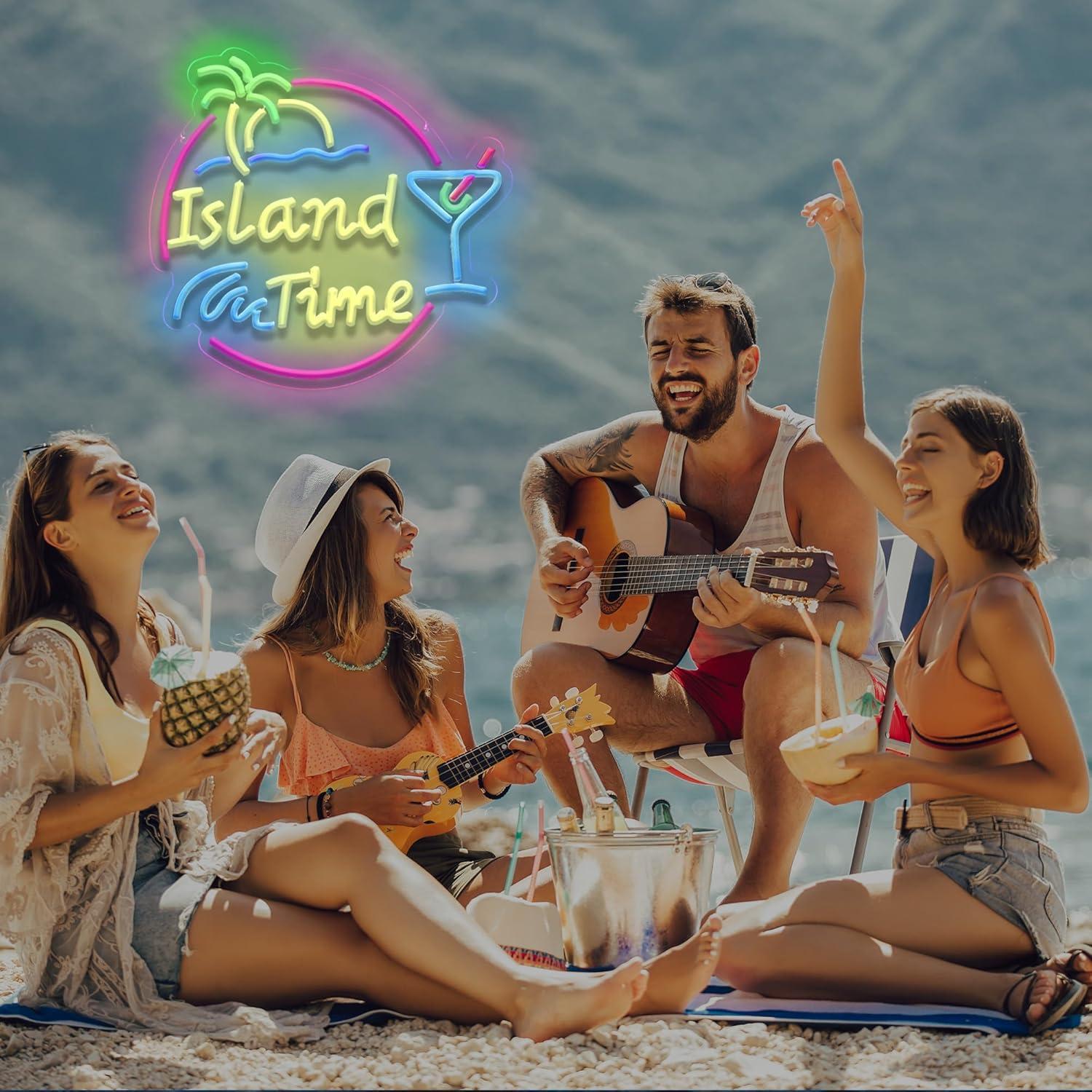 Island Time Neon Sign LED Ligh - Home Lighting And Decor 评论和价格