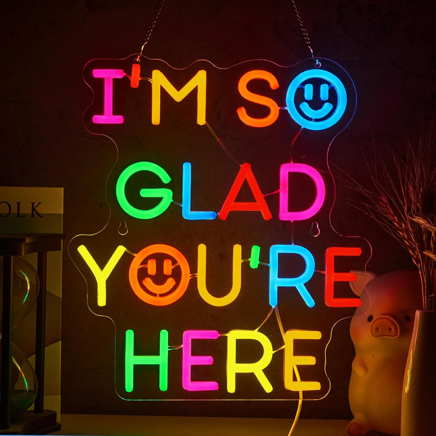 I'm So Glad You‘re Here Neon - Lighting Decor For Bedroom 评论和价格