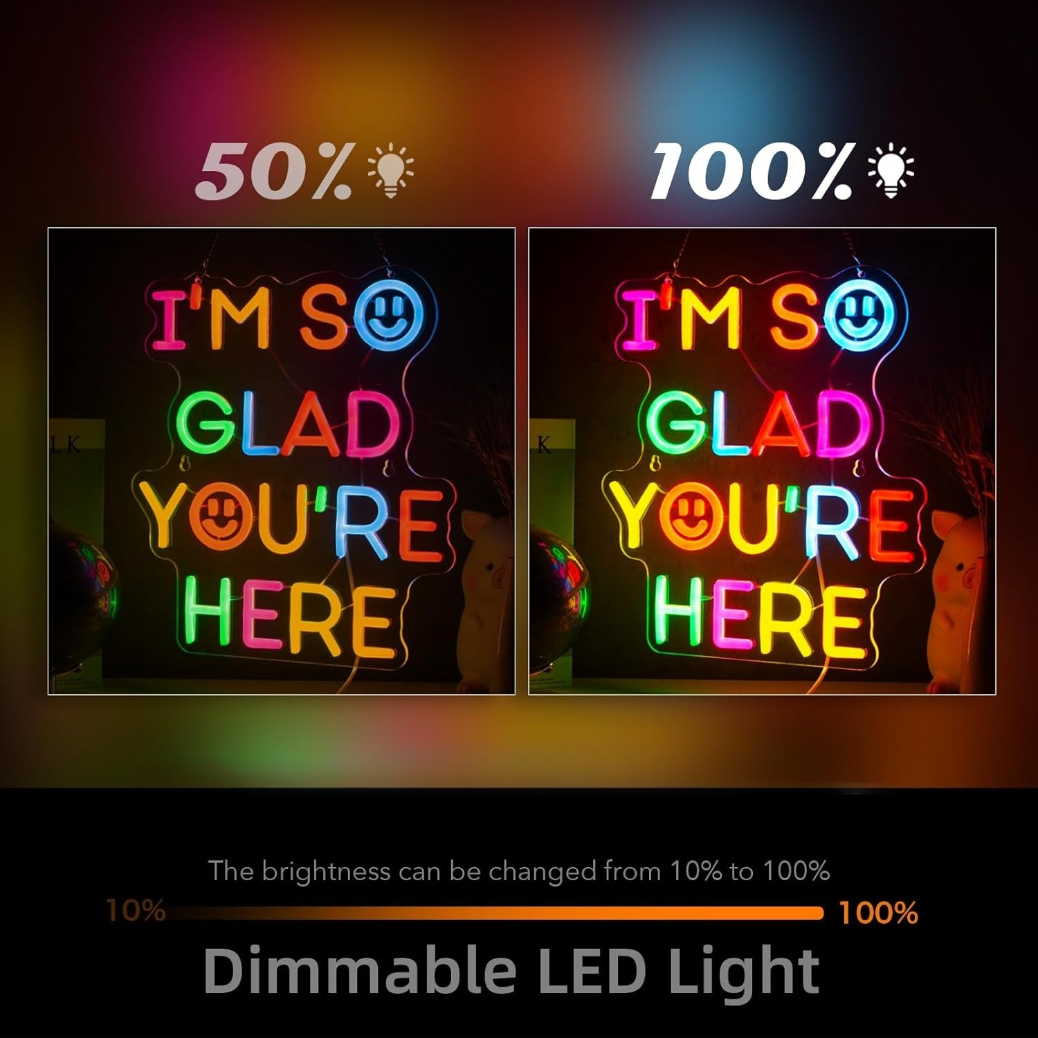  I'm So Glad You‘re Here Neon - Lighting Decor For Bedroom 评论和价格