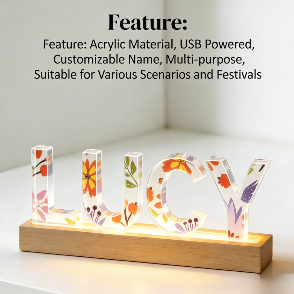 1pc Custom Name Acrylic LED Na - Lighting Decor Wedding 评论和价格