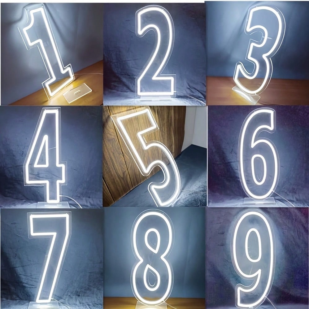 White 0-9 Single Digit LED Num - Lighting Decor Wedding 评论和价格