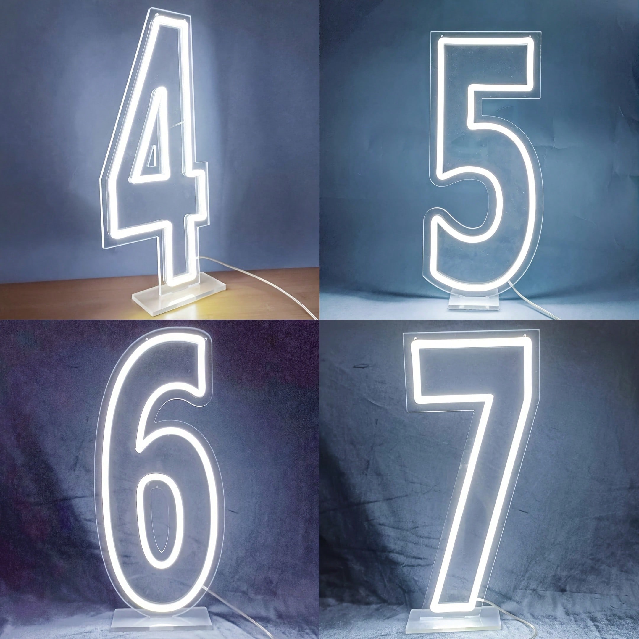 White 0-9 Single Digit LED Num - Lighting Decor Wedding 评论和价格