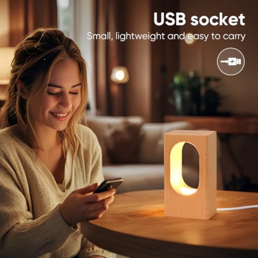 LED Wood Desk Lamp, Bedroom Be - Home Lighting And Decor 评论和价格