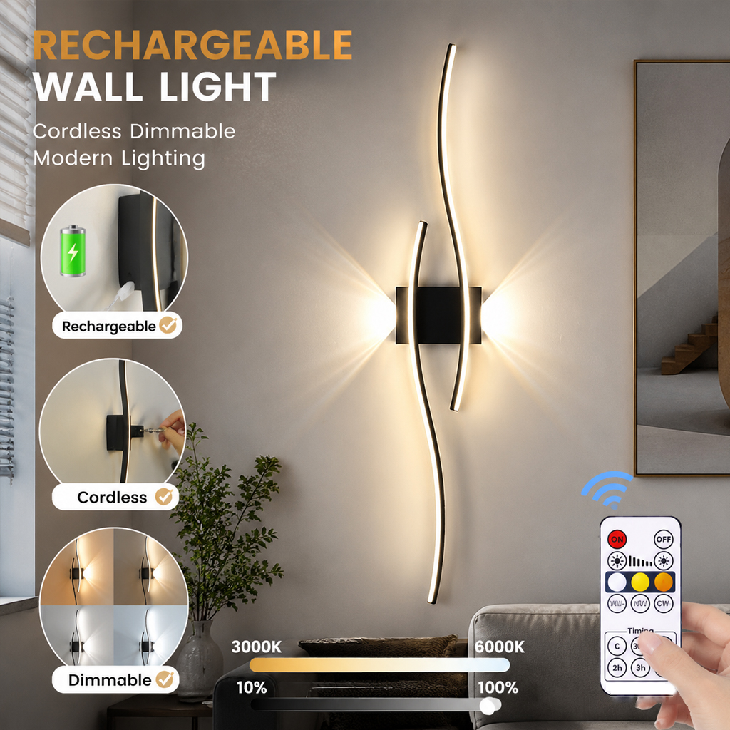 Modern LED Wireless Wall Sconc - Lighting Interior Decor 评论和价格