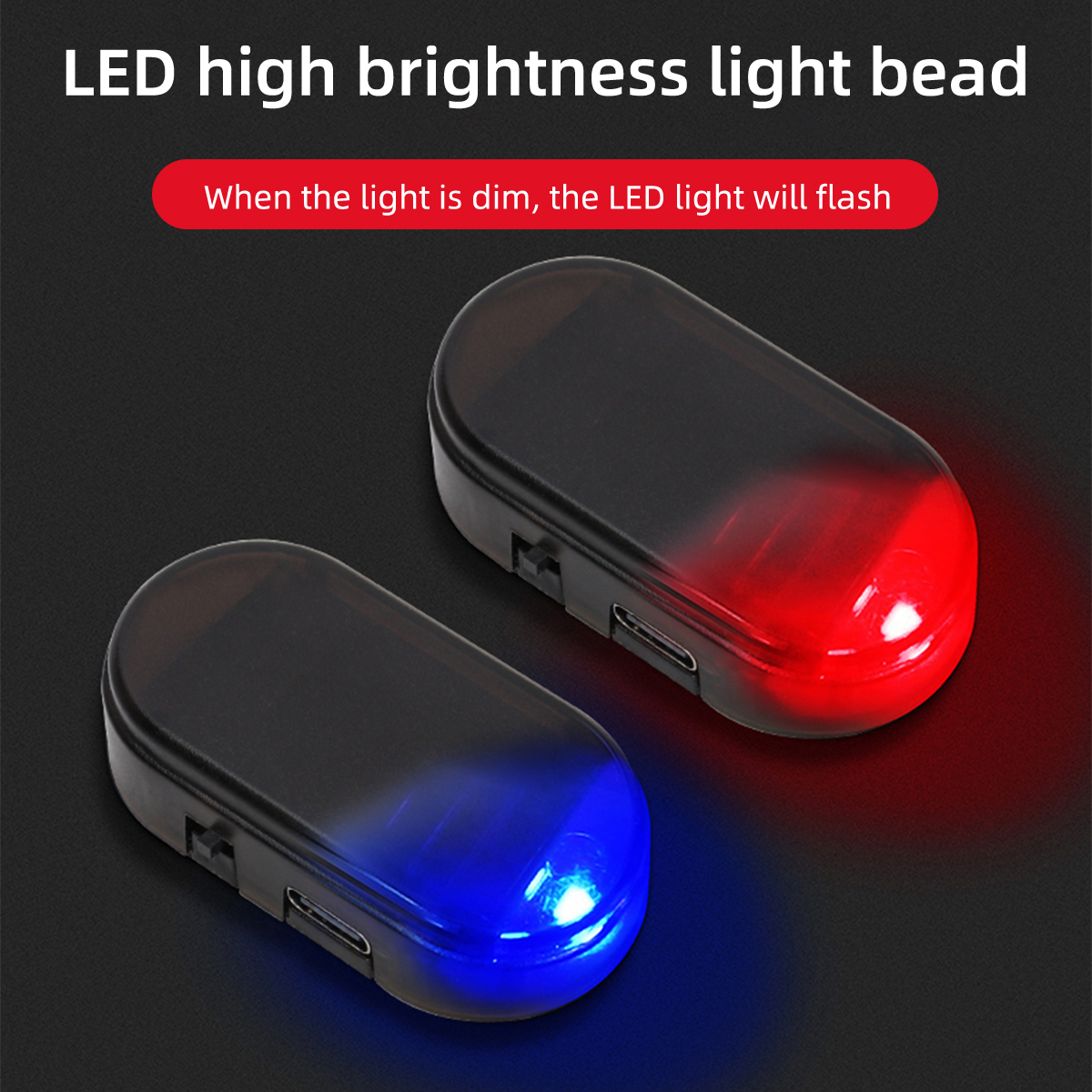 Car Mini LED Solar Warning Lig - Lighting Interior Decor 评论和价格