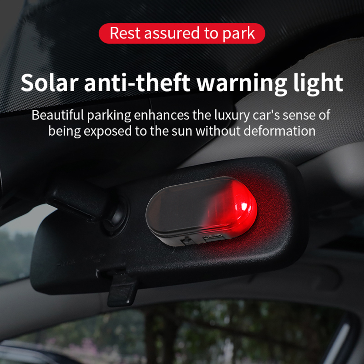 Car Mini LED Solar Warning Lig - Lighting Interior Decor 评论和价格