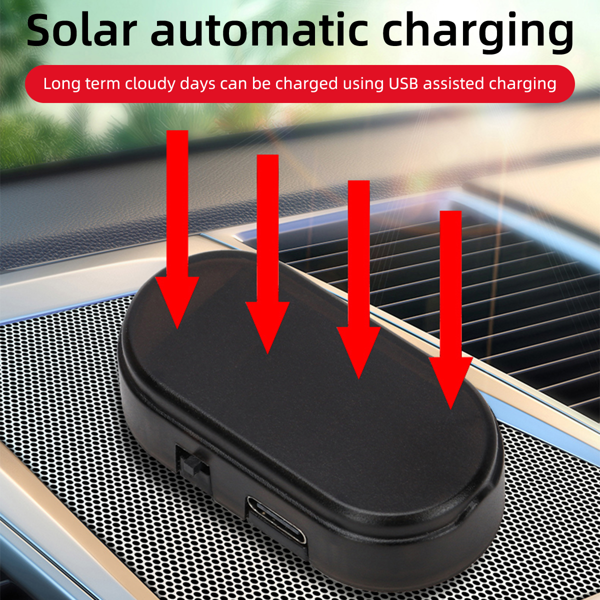 Car Mini LED Solar Warning Lig - Lighting Interior Decor 评论和价格