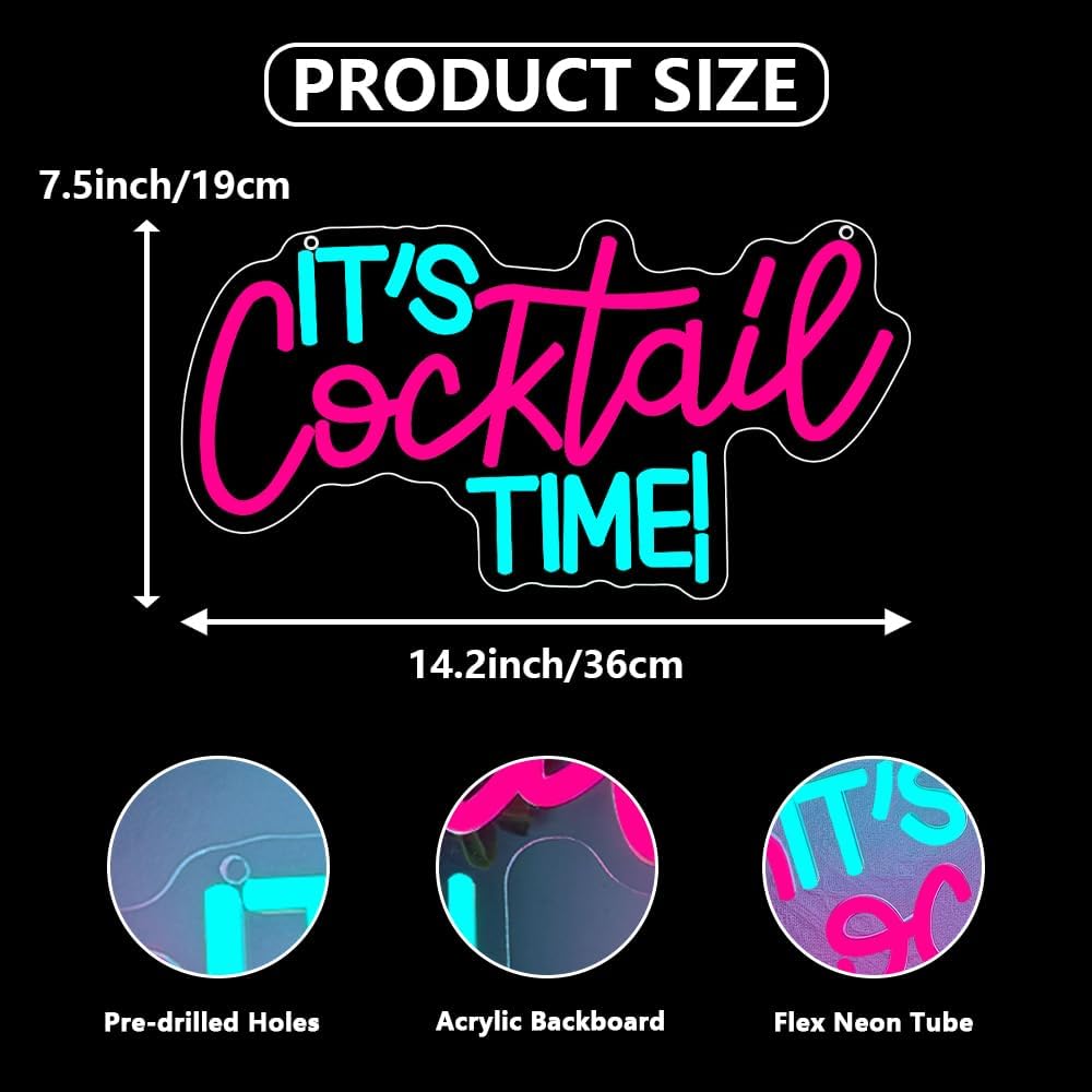 Cocktails Neon Sign USB Powere - Lighting Decor For Bedroom 评论和价格