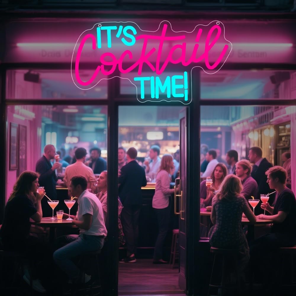 Cocktails Neon Sign USB Powere - Lighting Decor For Bedroom 评论和价格