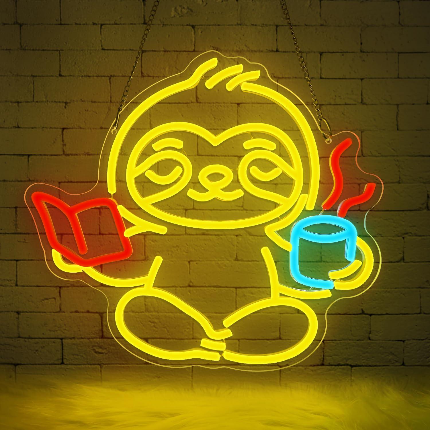 Sloth Neon Sign USB Dimmable L - Home Lighting And Decor 评论和价格