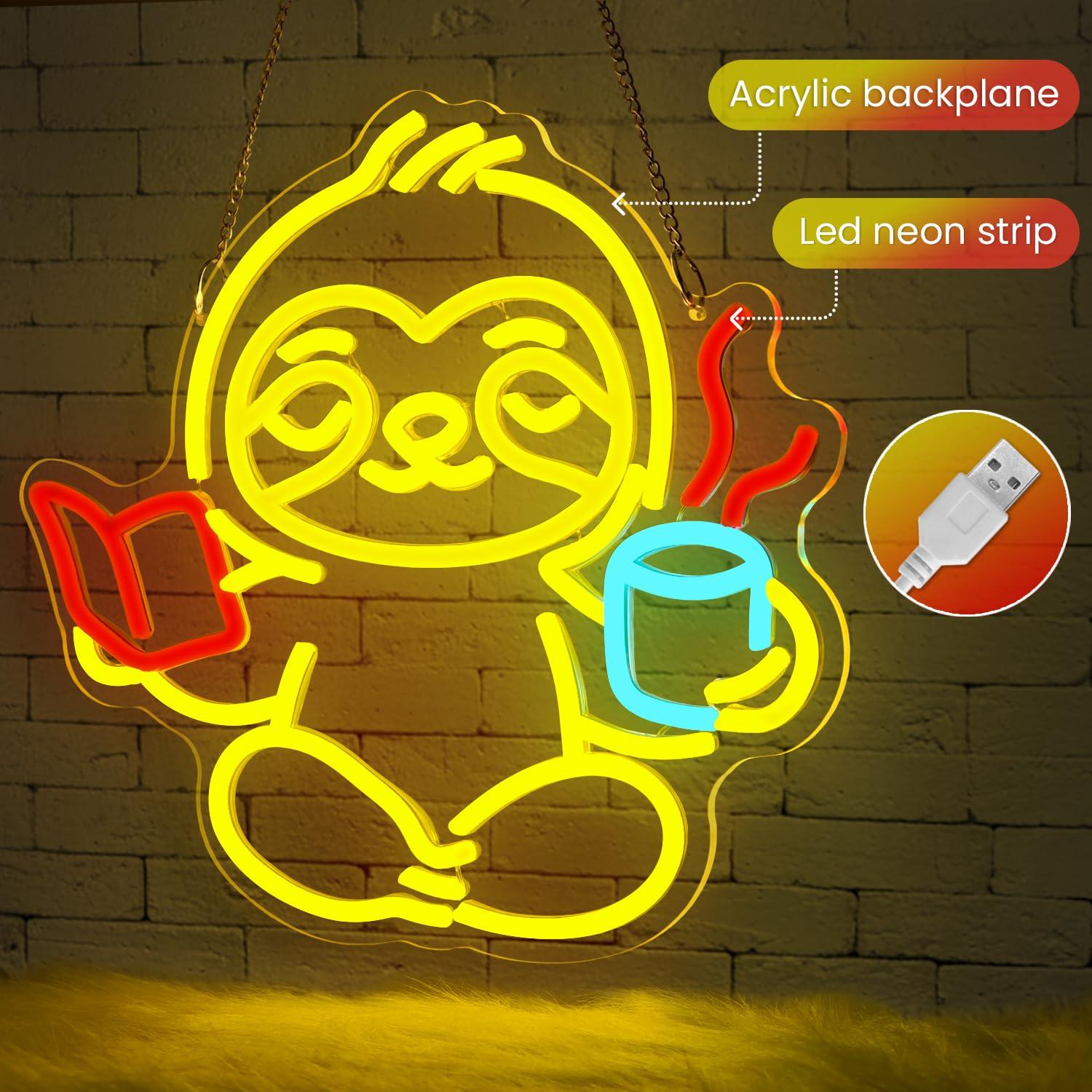 Sloth Neon Sign USB Dimmable L - Home Lighting And Decor 评论和价格