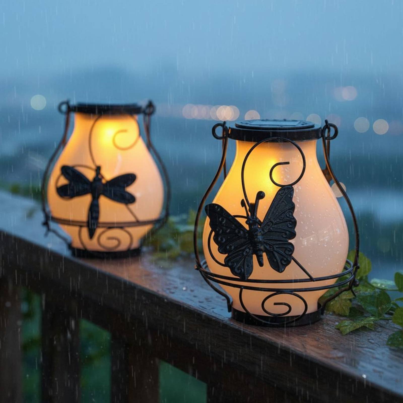 Solar Butterfly Lantern Waterp - Lighting Decor Outdoor 评论和价格