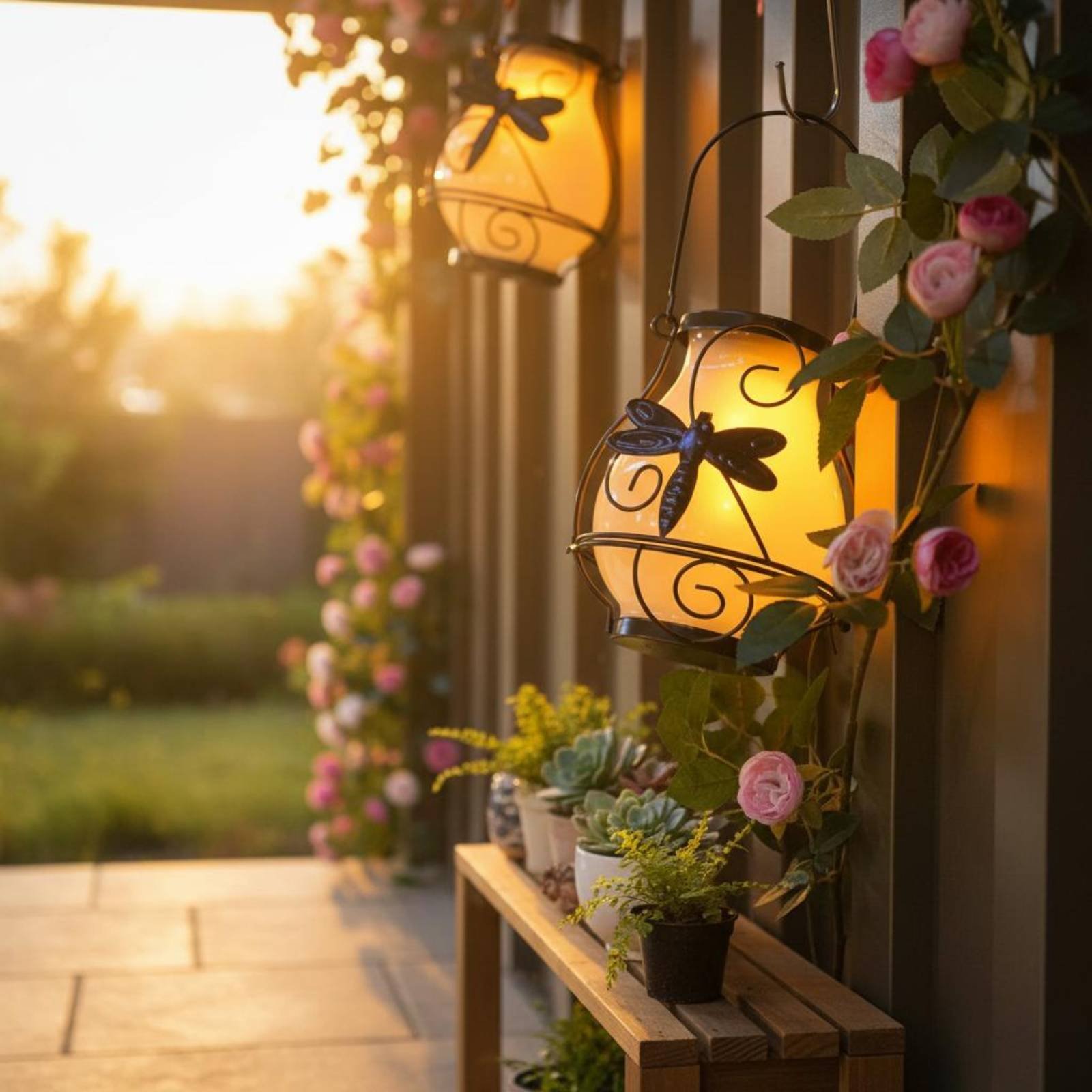 Solar Butterfly Lantern Waterp - Lighting Decor Outdoor 评论和价格
