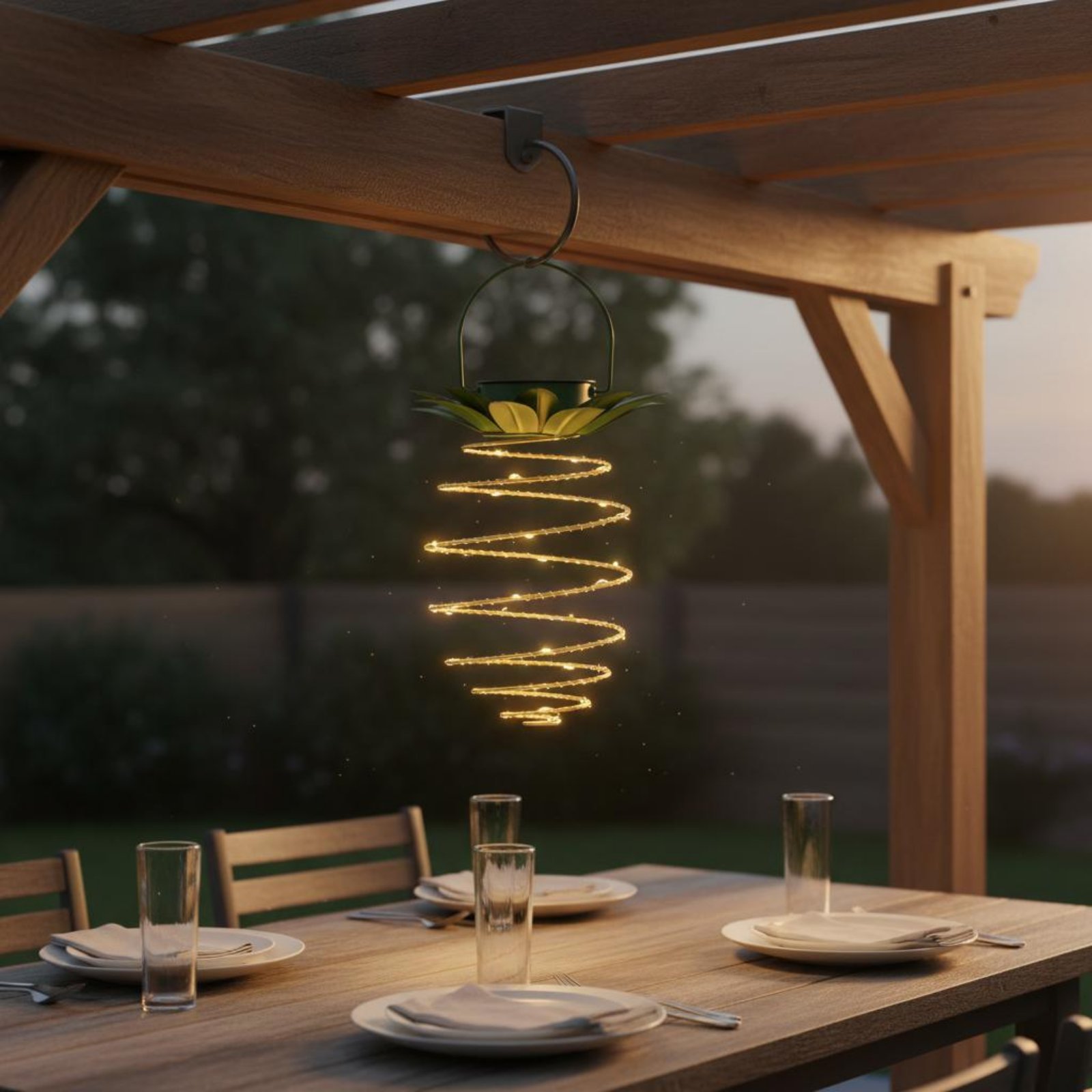 2 Pieces Solar Pineapple Lamp  - Lighting Decor Outdoor 评论和价格