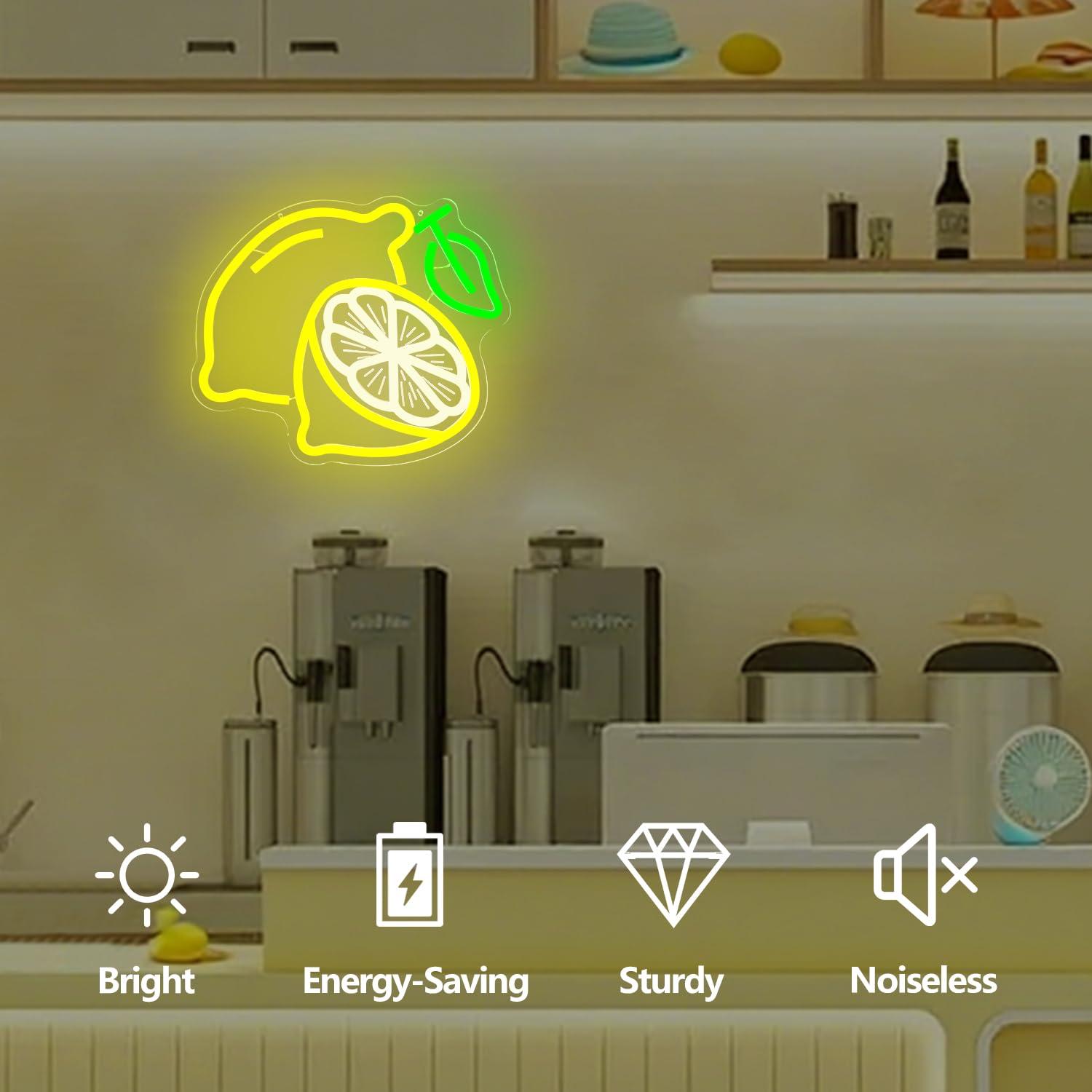 Lemon Neon Sign Dimmable LED L - Home Lighting And Decor 评论和价格