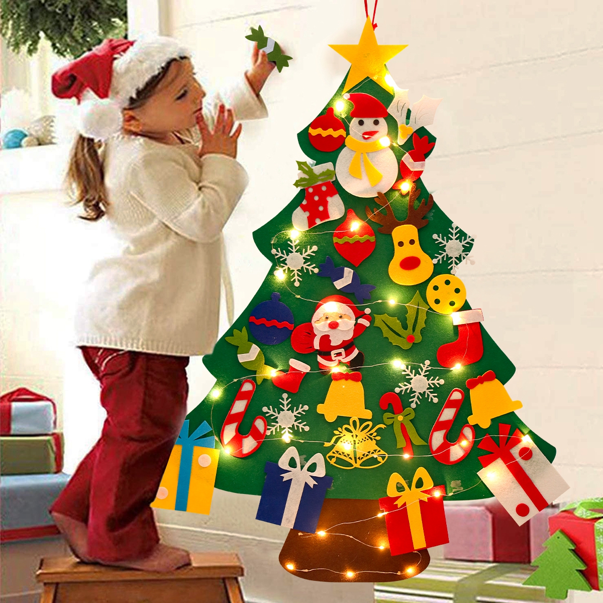 DIY Felt Christmas Tree with L - Home Decor Lighting Tree 评论和价格
