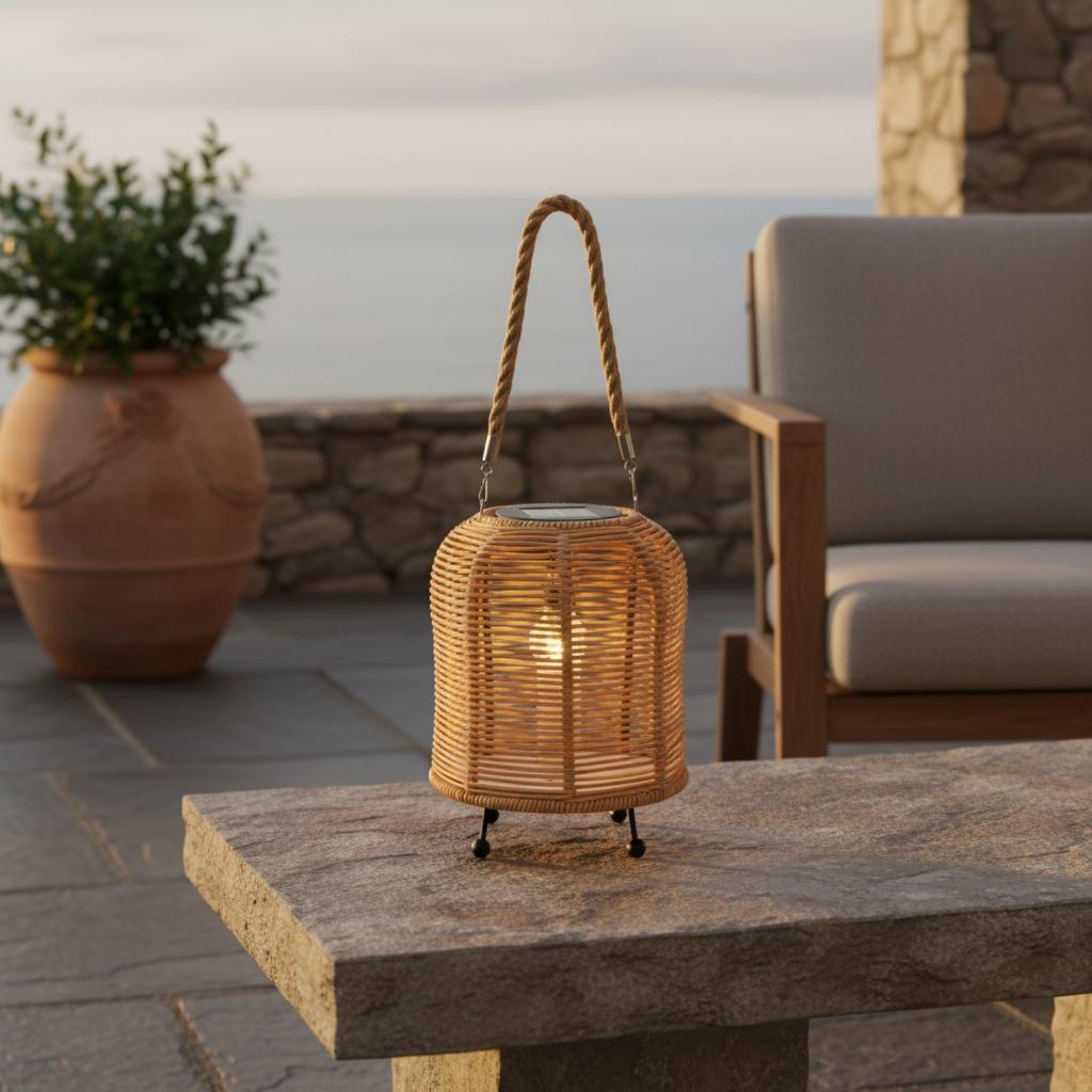 Handwoven Solar Lantern Warm L - Lighting Decor Outdoor 评论和价格