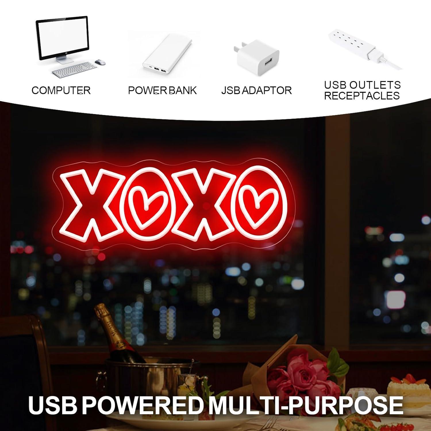 XOXO Neon Sign USB Dimmable LE - Home Lighting And Decor 评论和价格