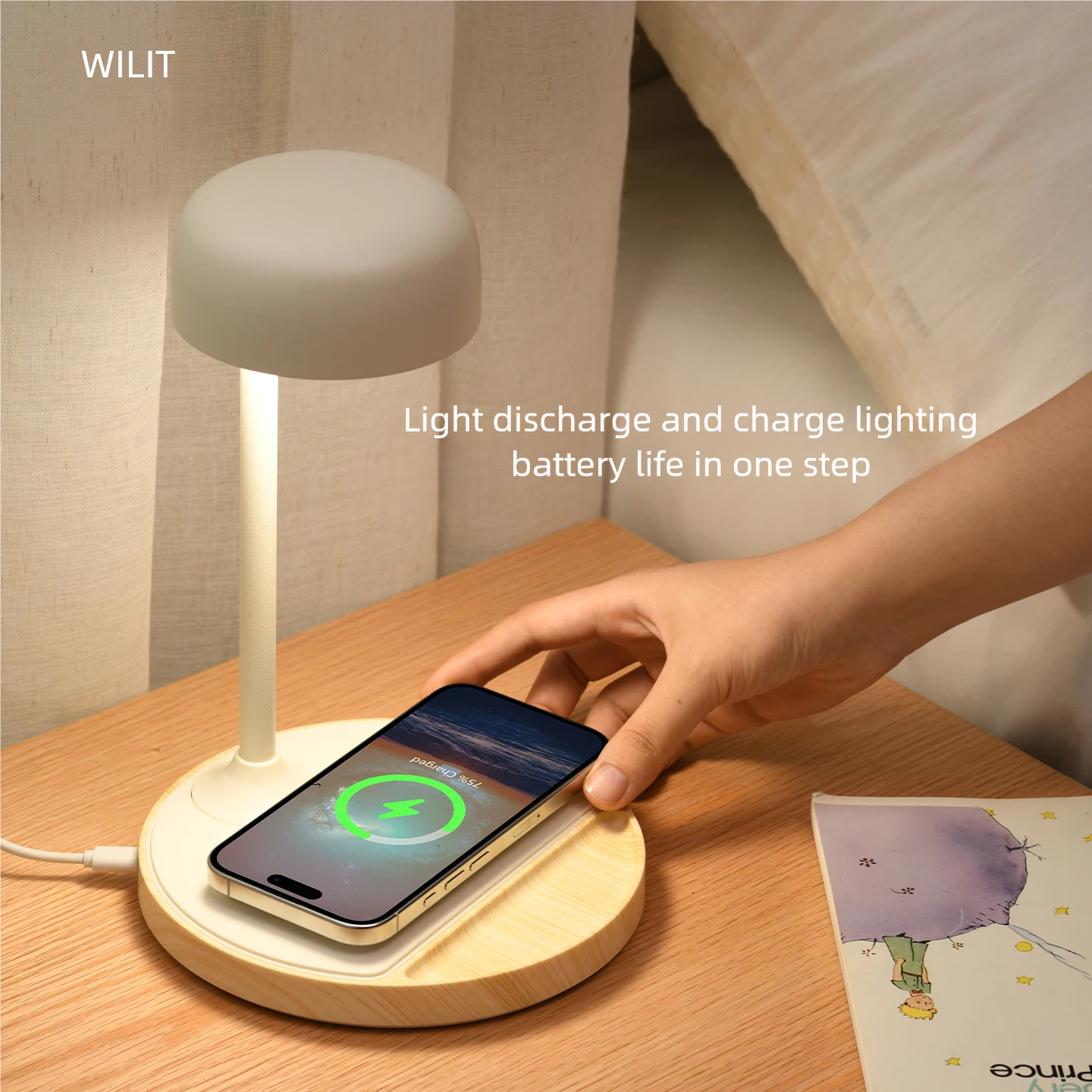 WILIT LED Desk Lamp with Wirel - Lighting Decor For Bedroom 评论和价格