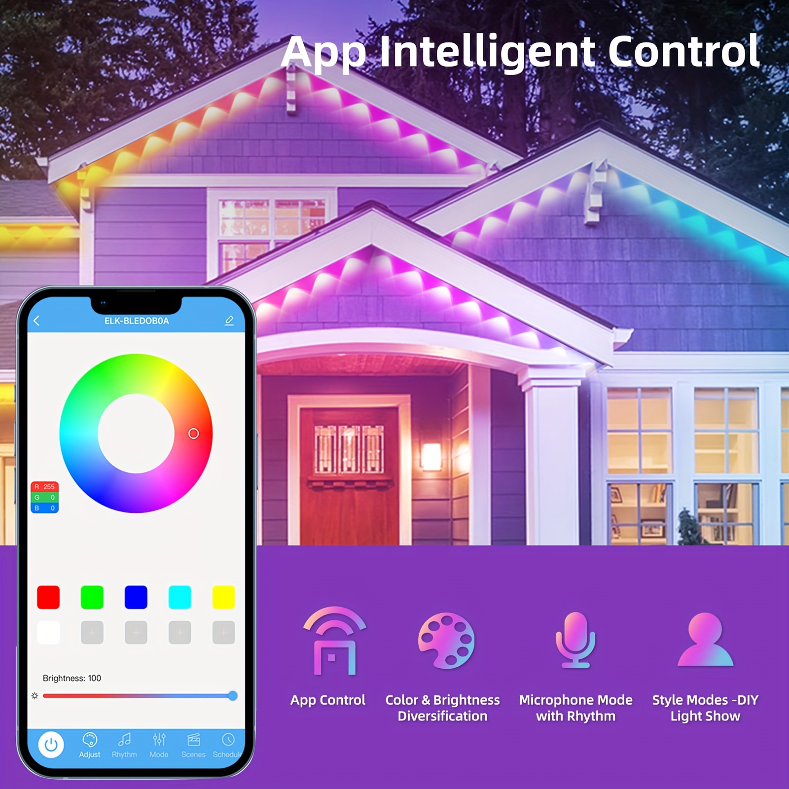 RGB+IC Smart Outdoor Eaves Lig - Lighting Decor Outdoor 评论和价格