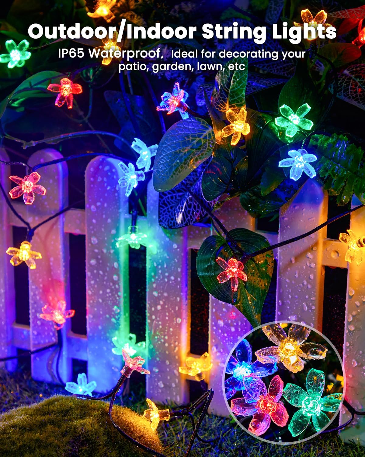 60 LED Flower Solar String Lig - Lighting Decor Wedding 评论和价格